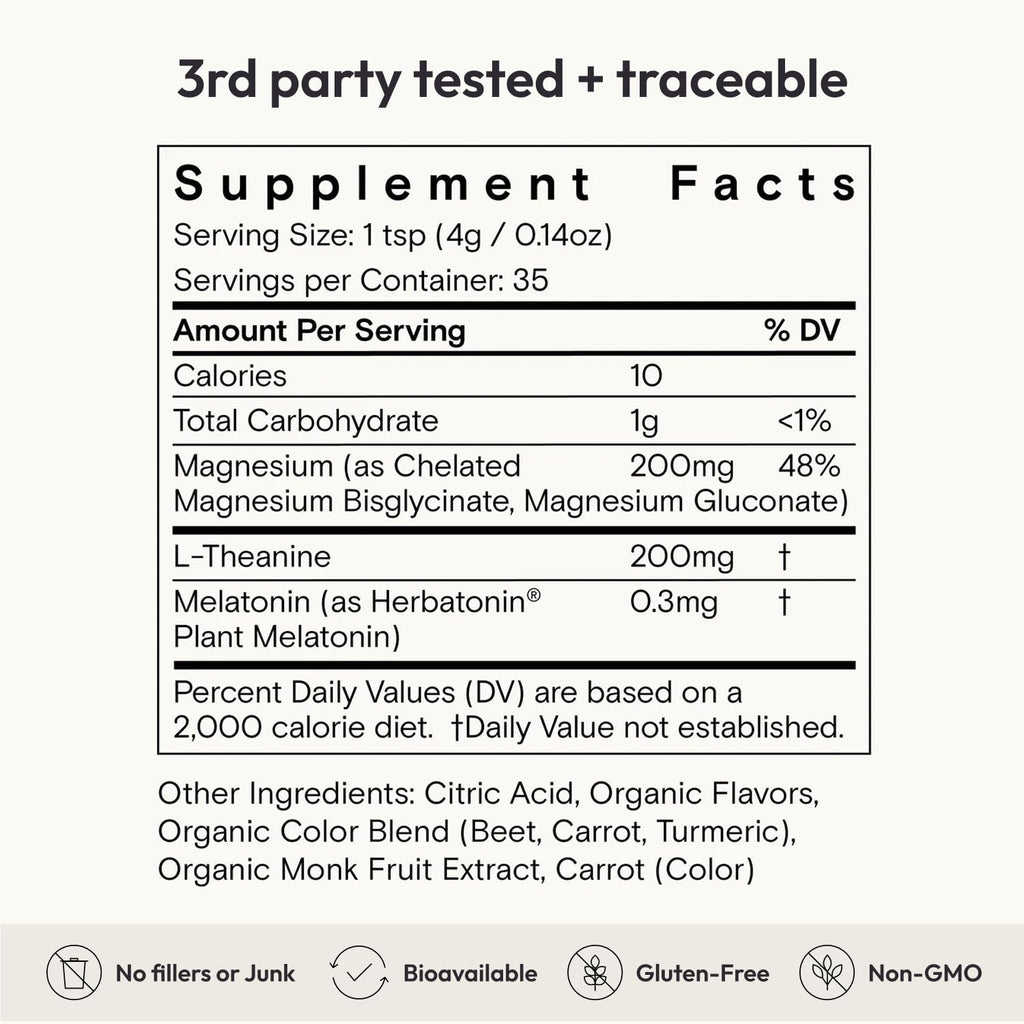 Moon Juice Sleepy Magnesi-Om - Sleep Supplement Powder with Magnesium Glycinate, L-Theanine & Plant-Based Melatonin, Sugar-Free Bedtime Drink Mix for Deep Sleep w/o Grogginess, Cherry, 35 Servings Moon JuiceBuy Supplements Australia