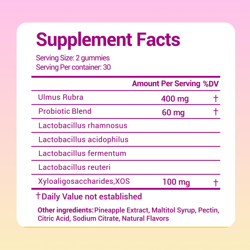 Lunivox Her Juicy Feminine Probiotics Gummies for Women, with Prebiotics & Slippery Elm - Promotes pH Balance, Gut Health & Immune Support - Pineapple Flavor, 60 Count Lunivox buy supplements Au