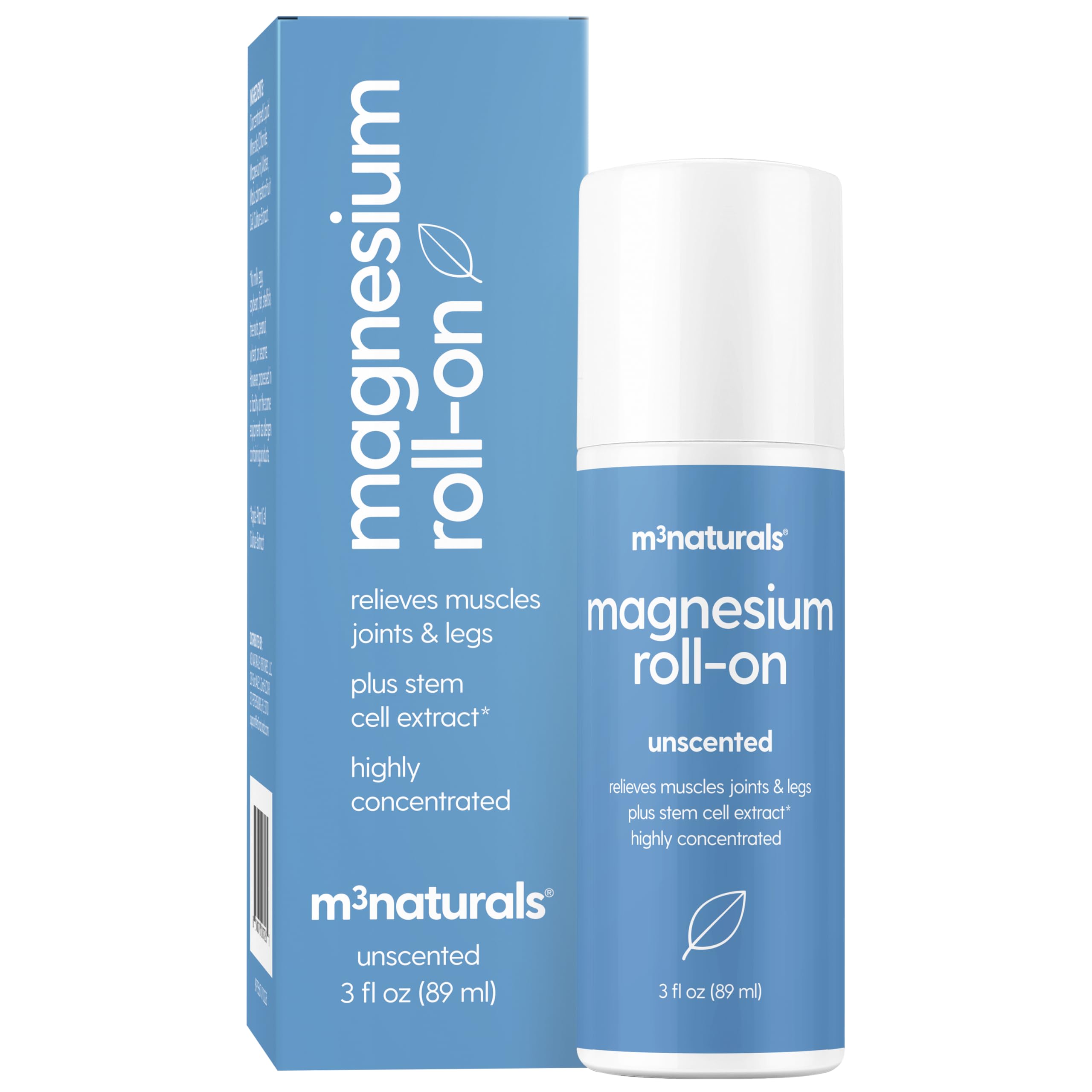 Magnesium Roll On for Adults & Kids, Easy Application for Sore Muscles, Feet, Joints and Leg Cramps, Helps with Sleeping and Post-Workout Recovery, for Sensitive Skin, 3 fl oz, by M3 M3 NaturalsBuy Supplements Australia