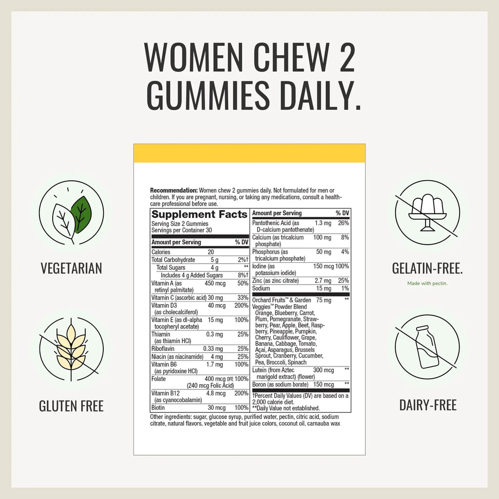 Nature's Way Alive! Women’s and Men’s 50+ Gummy Multivitamins, B-Vitamins, Delicious Flavors Nature's Way