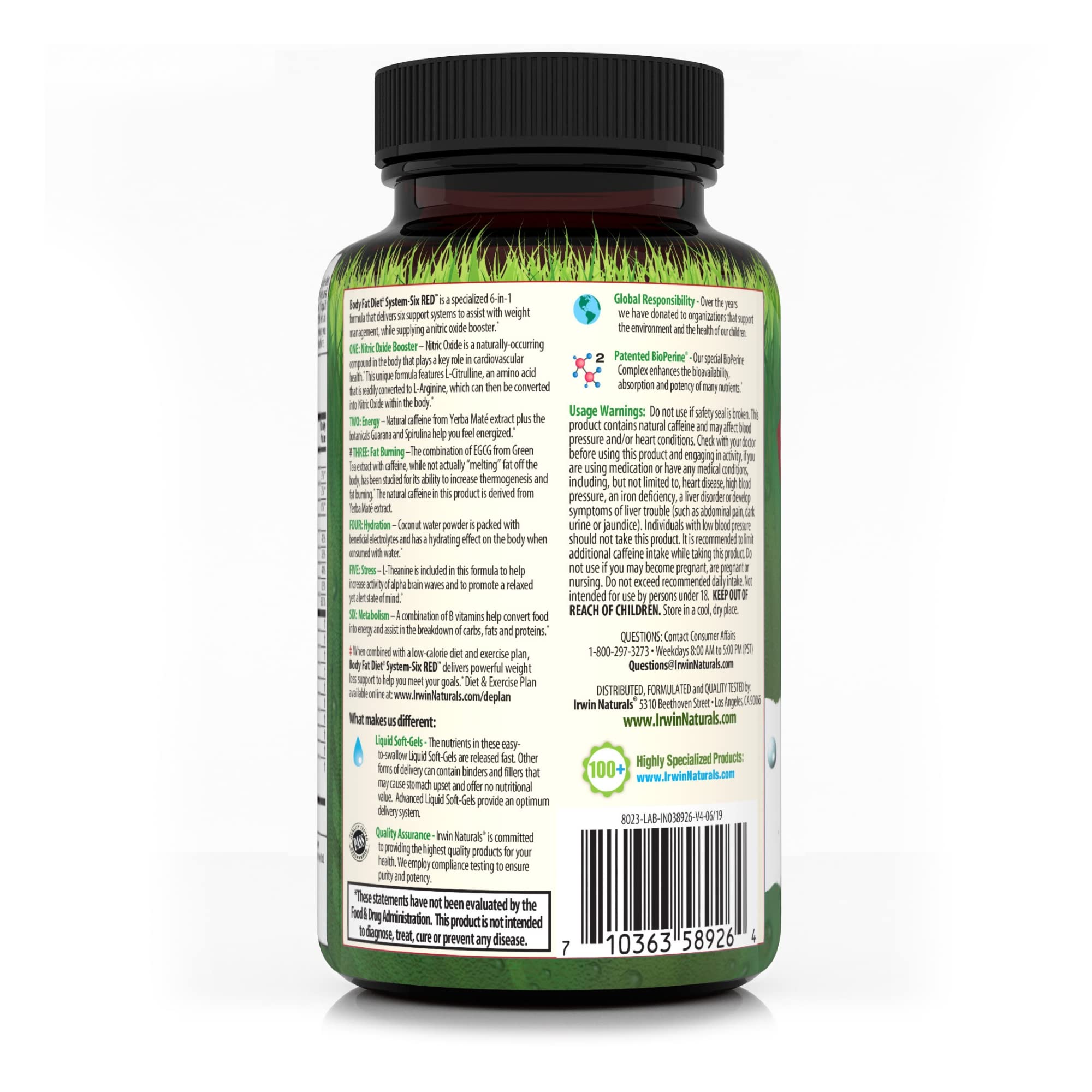 Irwin Naturals Body Fat Diet System-Six Red, 72 Softgels Irwin NaturalsBuy Supplements Australia