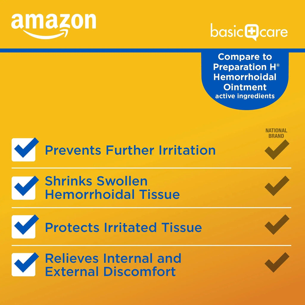 Amazon Basic Care Hemorrhoid Ointment, Fast-Acting Pain Relief, Relieves Burning, Itching, Swelling and Discomfort, 2 ounce (Pack of 1) Amazon Basic CareBuy Supplements Australia