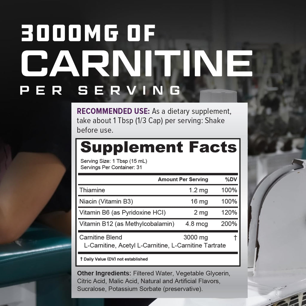 Cutler Nutrition Liquid L-Carnitine Fat Burner Supplement with Acetyl L-Carnitine & L-Carnitine Tartrate - Fat Burner Formula for Optimal Absorption
