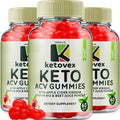 Three bottles of Ketovex Keto ACV Gummies on a white background