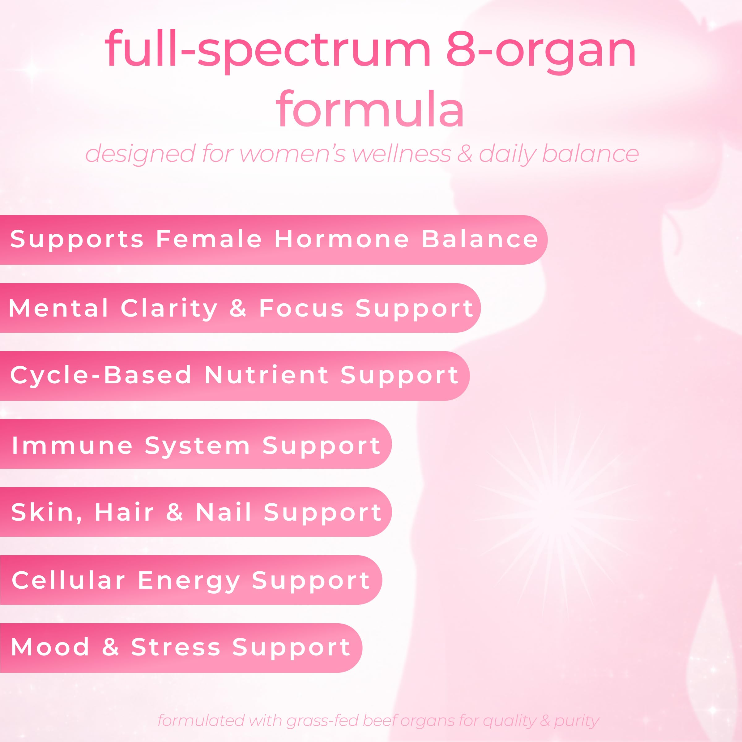 Beef Organ Supplement for Women – Grass-Fed Beef Liver, Ovary, Uterus & Organ Complex for Hormone Balance, Energy & PMS Support – Pasture-Raised + Vitamin C – 180 Capsules | Glow Girl | Zakrama ZakramaBuy Supplements Australia