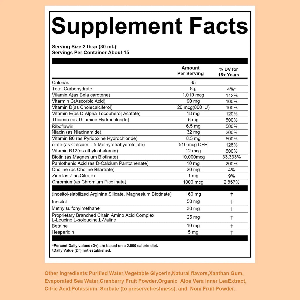 Zeniber MaayRuth Multivitamins Hair Growth&Liquid Multivitamins for Women, Biotin 10000mcg Liquid Multivitamin Hair Growth Supplement, 15.22 OZ ZeniberBuy Supplements Australia