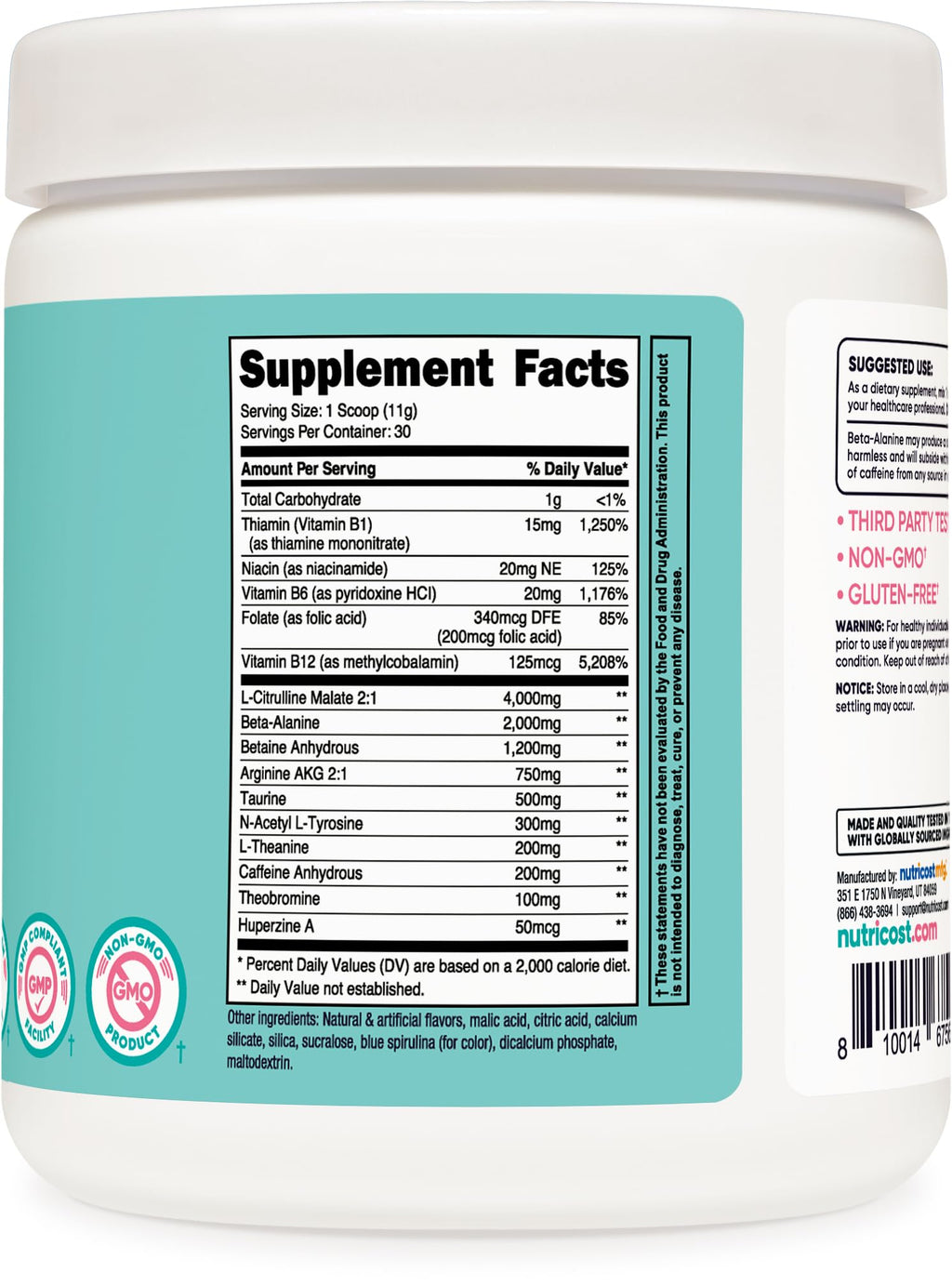 Nutricost Pre-Workout Powder for Women, Blue Raspberry, 30 Servings NutricostBuy Supplements Australia