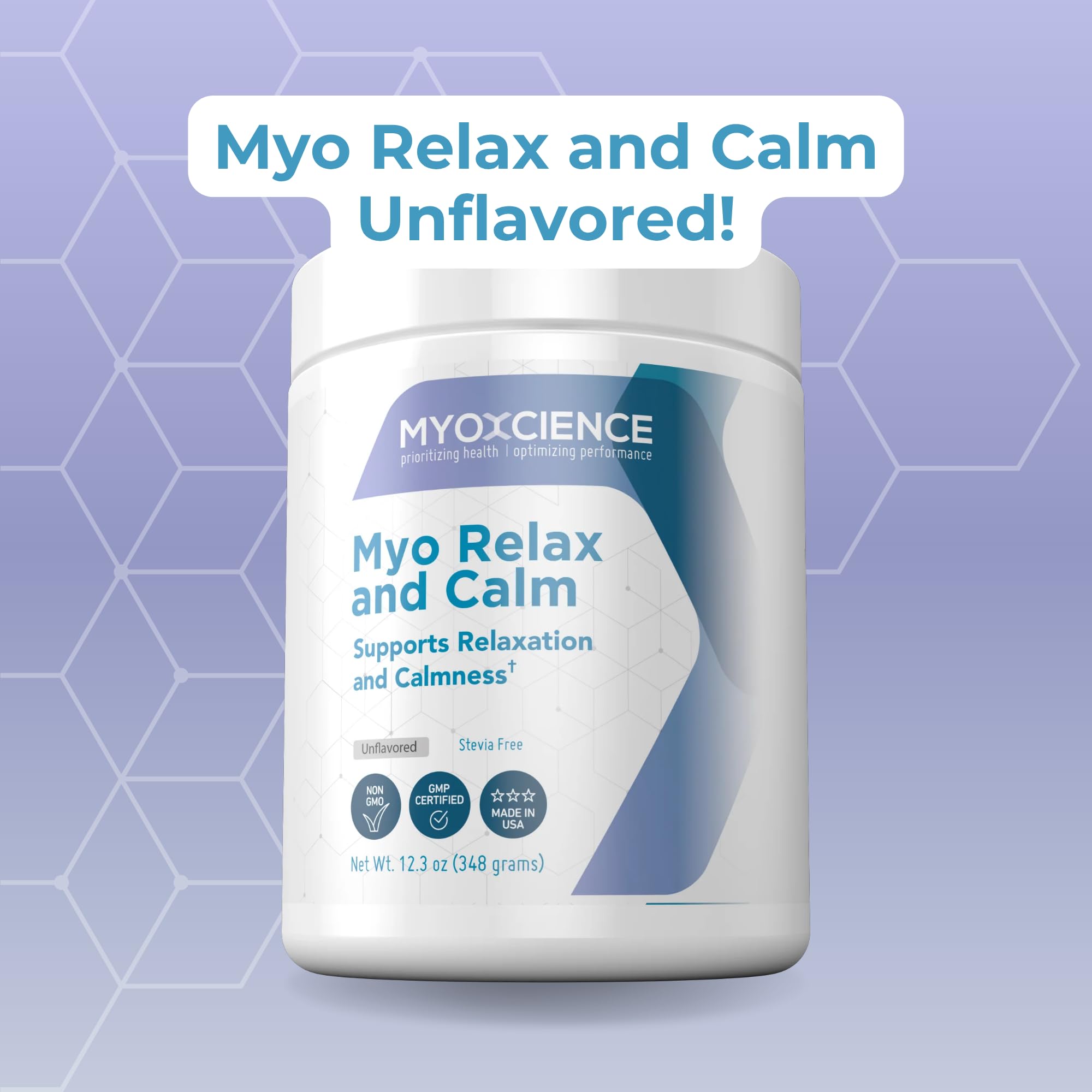 MYOXCIENCE Myo Relax & Calm | Myo-Inositol, L-Theanine, Taurine, Magnesium & GABA | Supports Sleep, Neurotransmitter & Hormone Support (Unflavored) (60 Servings) MYOXCIENCE buy supplements Au