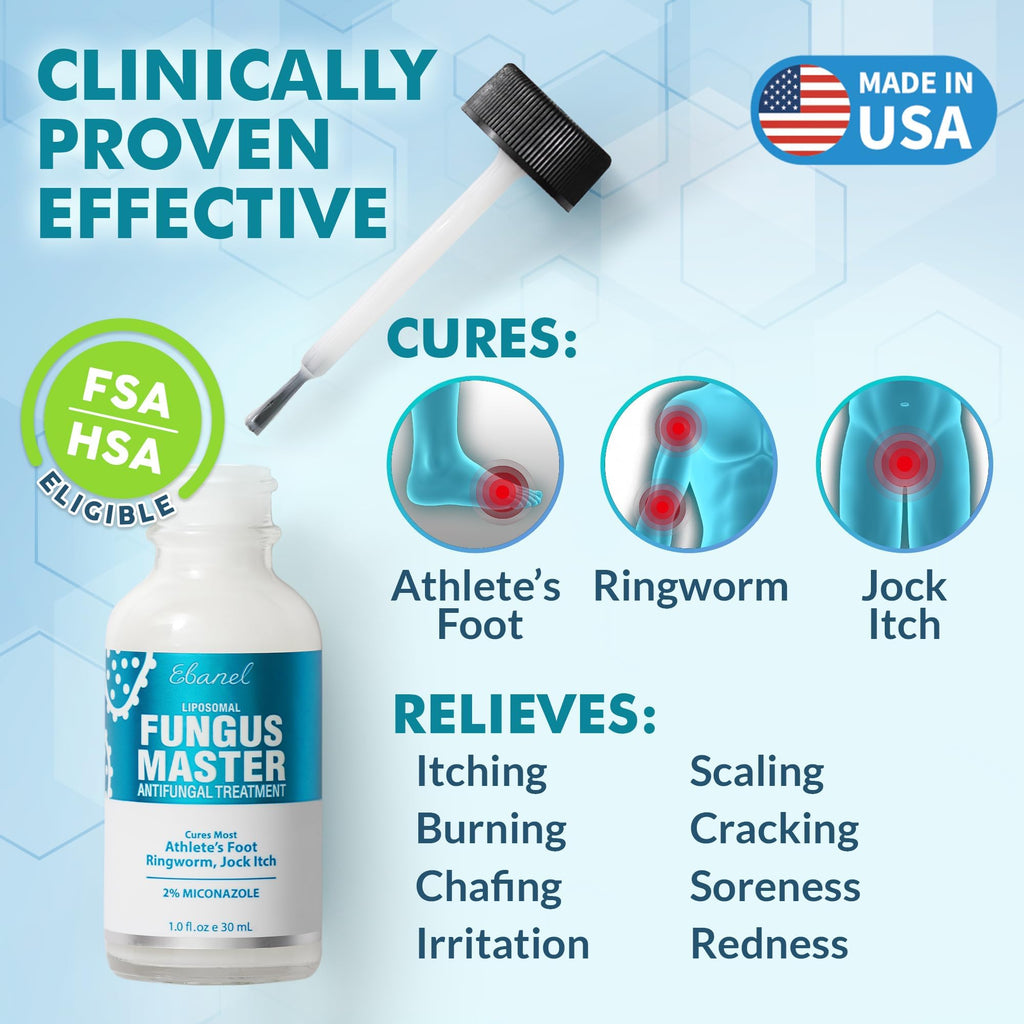Ebanel Antifungal Cream Miconazole Athletes Foot Treatment, Cures Fungal Infection Leading to Nail Fungus, Jock Itch Cream with Undecylenic Acid, Tea Tree & Manuka Oil, Fast Itch Relief for Ringworm Ebanel buy supplements Au