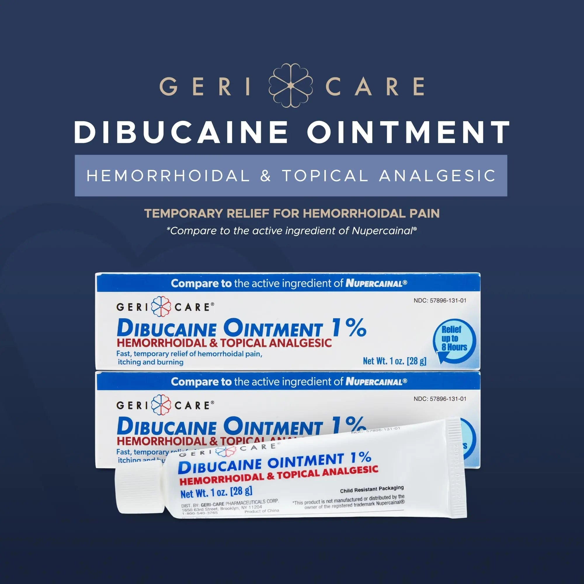 GeriCare Dibucaine Hemorroid Ointment 1% Pain-Relief Hemorrhoid Cream |Hemorroidal & Topical Analgesic| Quick Relief from Burning & Itching | Fast-Acting External Hemorrhoid Treatment 1oz (2 Pack) GeriCareBuy Supplements Australia