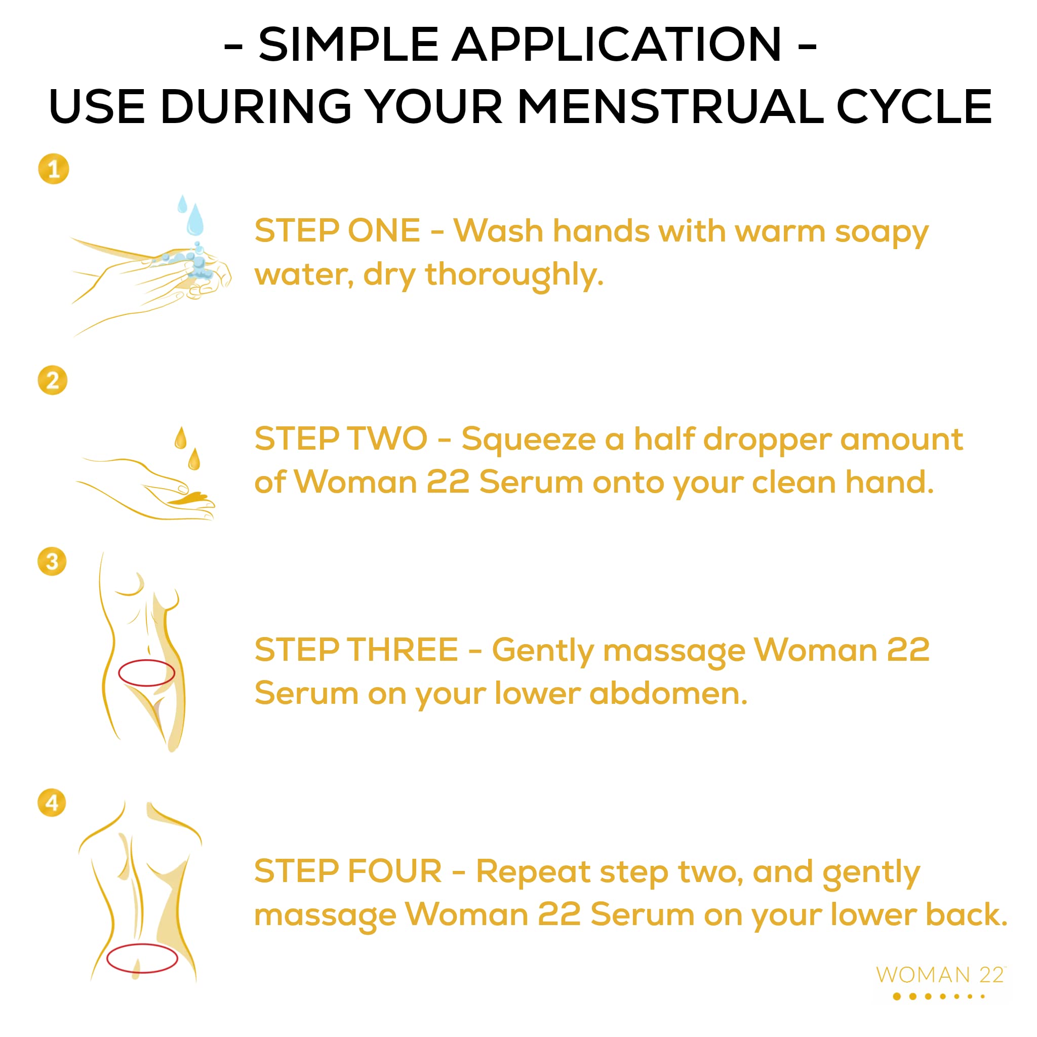 Topical Soothing Serum for Difficult Periods, Cramps, Bloating & more. Apply Lower Abdomen Woman 22Buy Supplements Australia