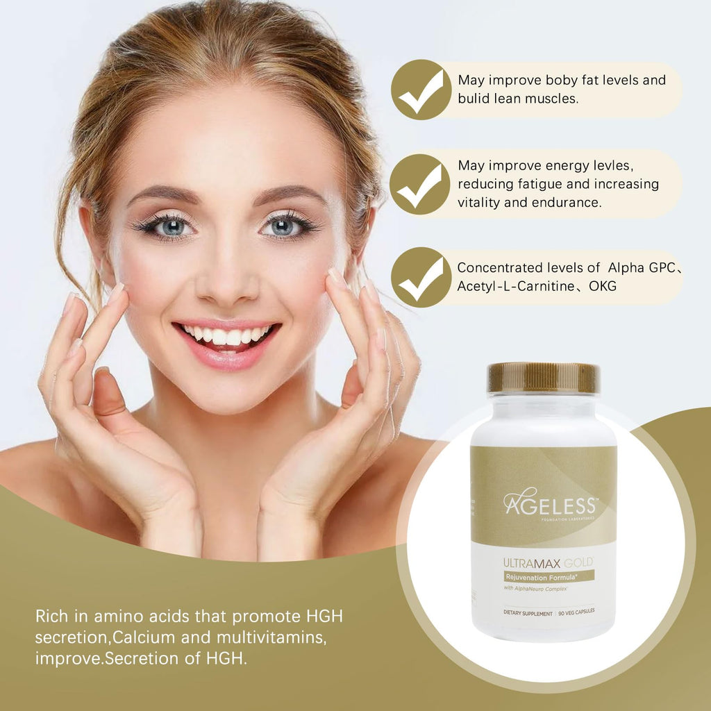 AGELESS™: UltraMAX Gold™ Capsules, HGH Anti-Aging Supplement for Women, Slows Ageless Foundation LaboratoriesBuy Supplements Australia