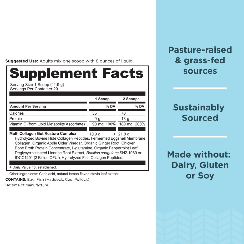 Ancient Nutrition Collagen Powder Protein, Multi Collagen Protein, Hydrolyzed Collagen Peptides Supports Skin and Nails, Joint Supplement (Gut Restore, 20 Servings) Ancient NutritionBuy Supplements Australia