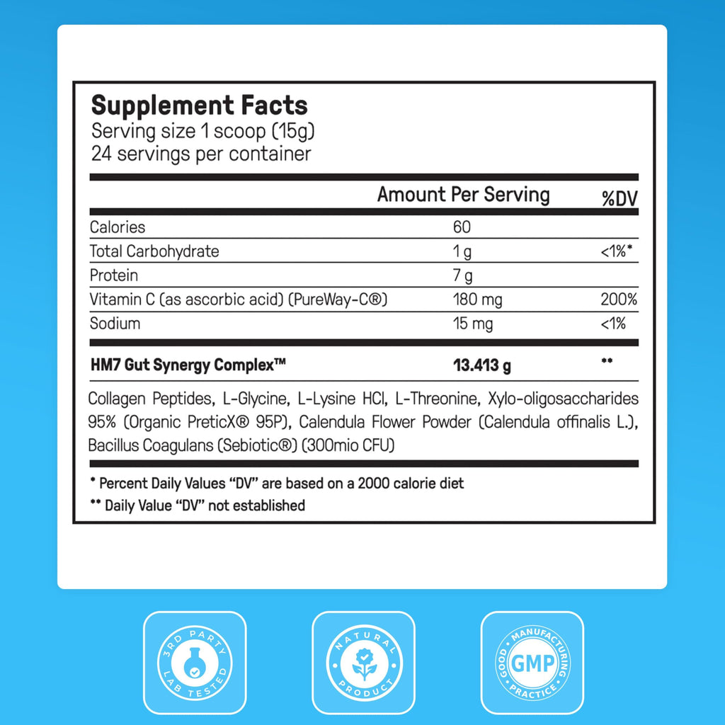 Happy Mammoth Complete Gut Repair Probiotic, Prebiotic, Fiber & Collagen Supplement for Gut Health, Digestion, Healthy Gut Microbiome, Reduces Constipation & Bloating 24 Servings, Vanilla Flavor Happy Mammoth buy supplements Au