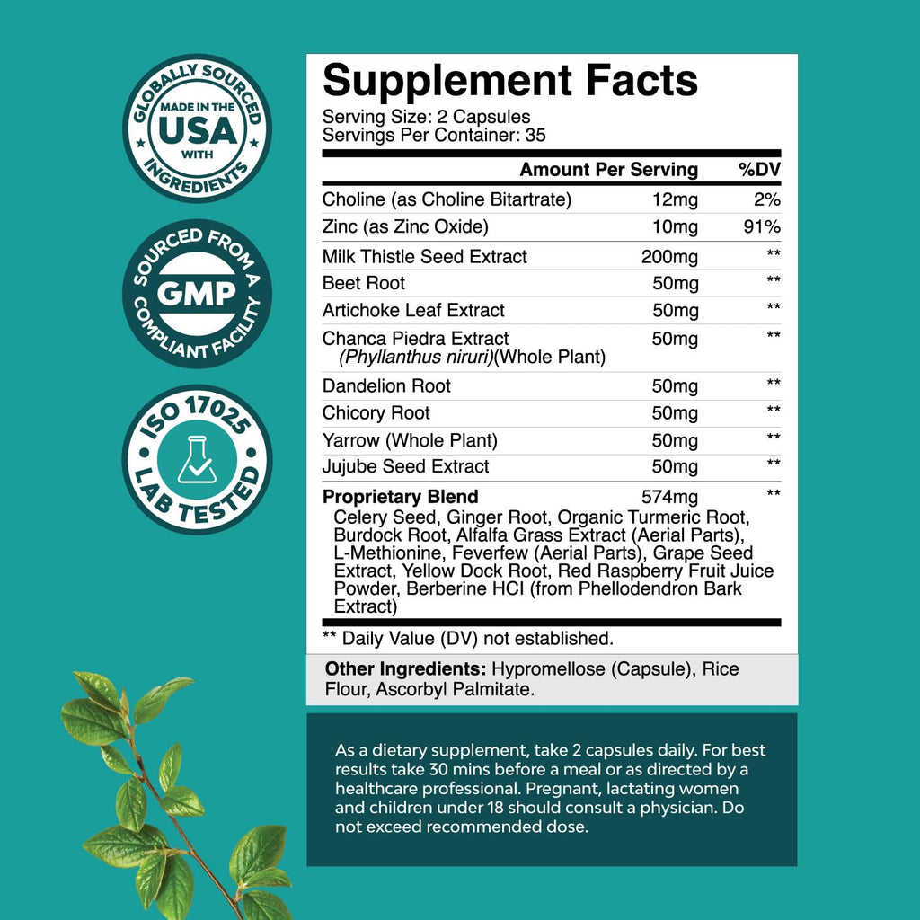 Liver Cleanse Detox & Repair Formula - Herbal Liver Support Supplement