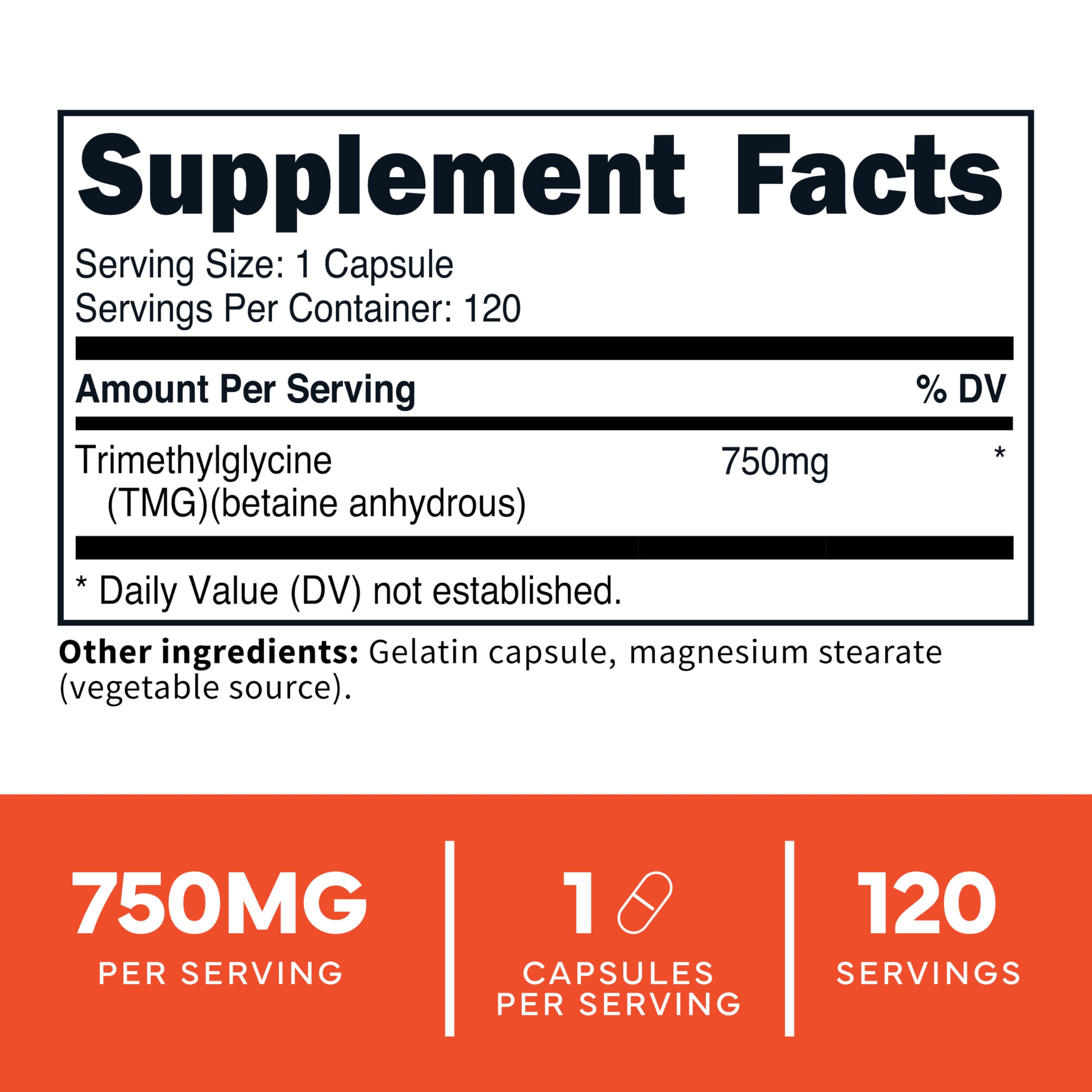 Type Zero Clean TMG Trimethylglycine Capsules (120 Servings) - Non GMO, Gluten Free Type ZeroBuy Supplements Australia