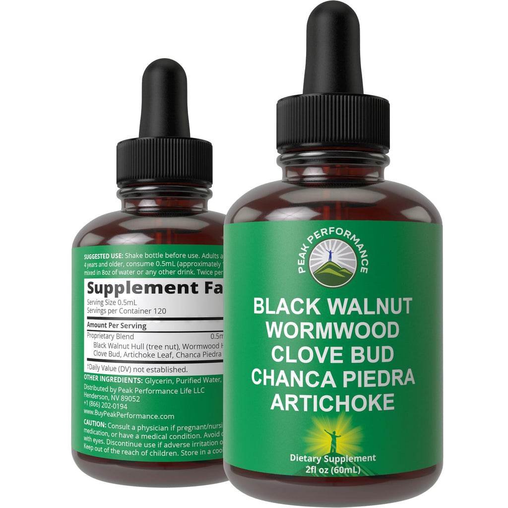 Wormwood Black Walnut Clove Cleanse for Humans. Elimination Detox + Intestinal Support Liquid Tincture Supplement for Adults and Kids. with Artichoke and Chanca Piedra for Additional Benefits Peak PerformanceBuy Supplements Australia