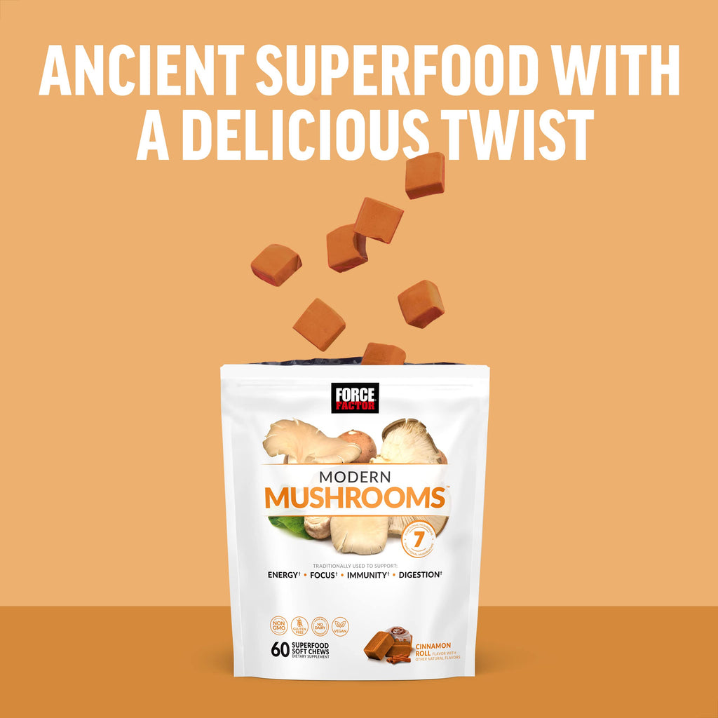 FORCE FACTOR Modern Mushrooms Soft Chews, Mushroom Supplement with Lions Mane Force FactorBuy Supplements Australia