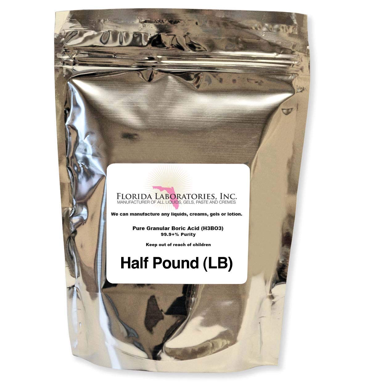 Boric Acid Granular Powder Half Lb.(Half Pound) Create Your own Solution Florida LaboratoriesBuy Supplements Australia