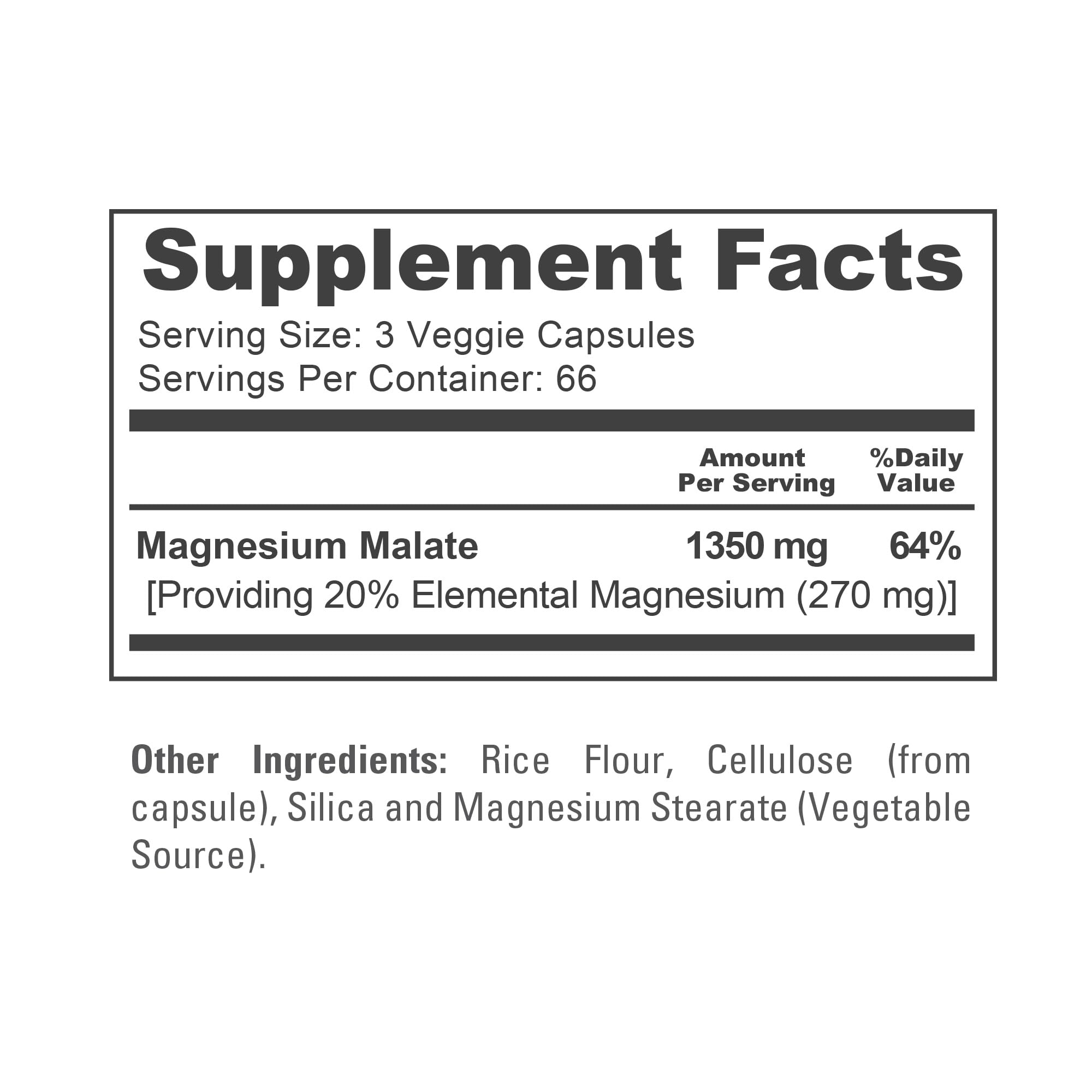 NusaPure Magnesium Malate 1350mg 200 Veggie Capsules (Vegan, Non-GMO, Vegan) NusaPureBuy Supplements Australia