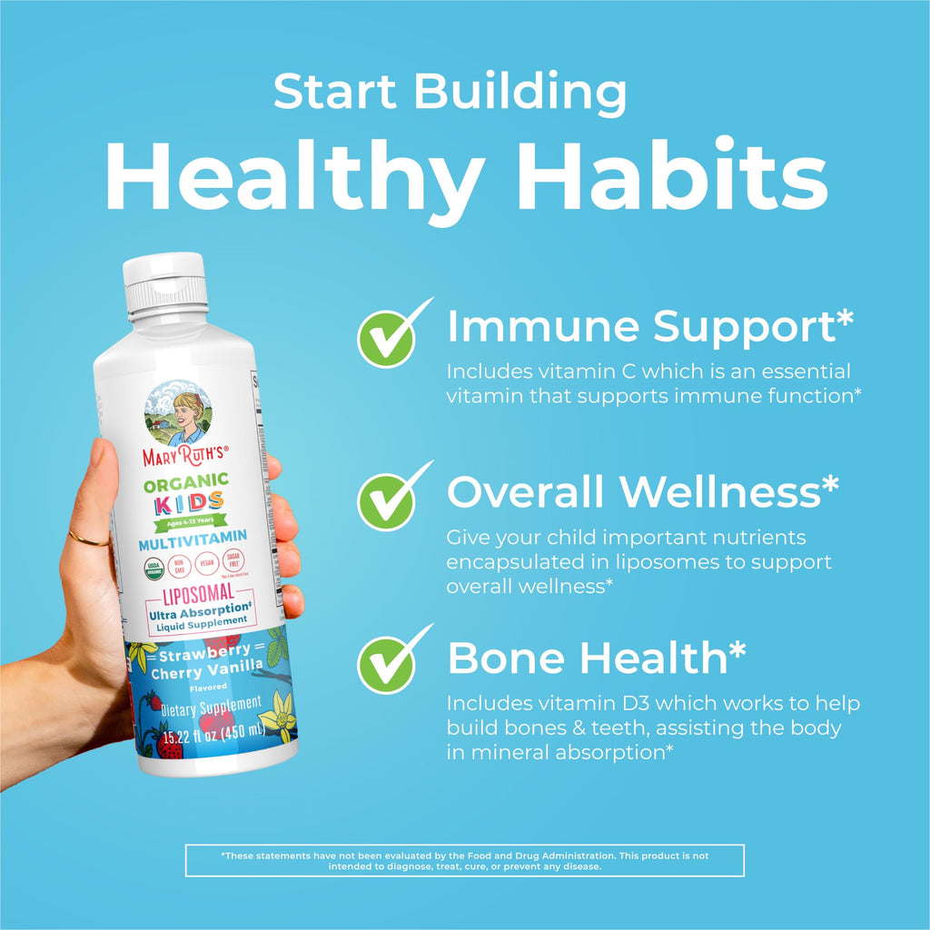 MaryRuth Organics Kids Multivitamin Liposomal | Vegan, Sugar-Free Vitamins for Kids | Ages 4+ | 2 Month Supply | 15.22 Fl Oz MARYRUTH'SBuy Supplements Australia