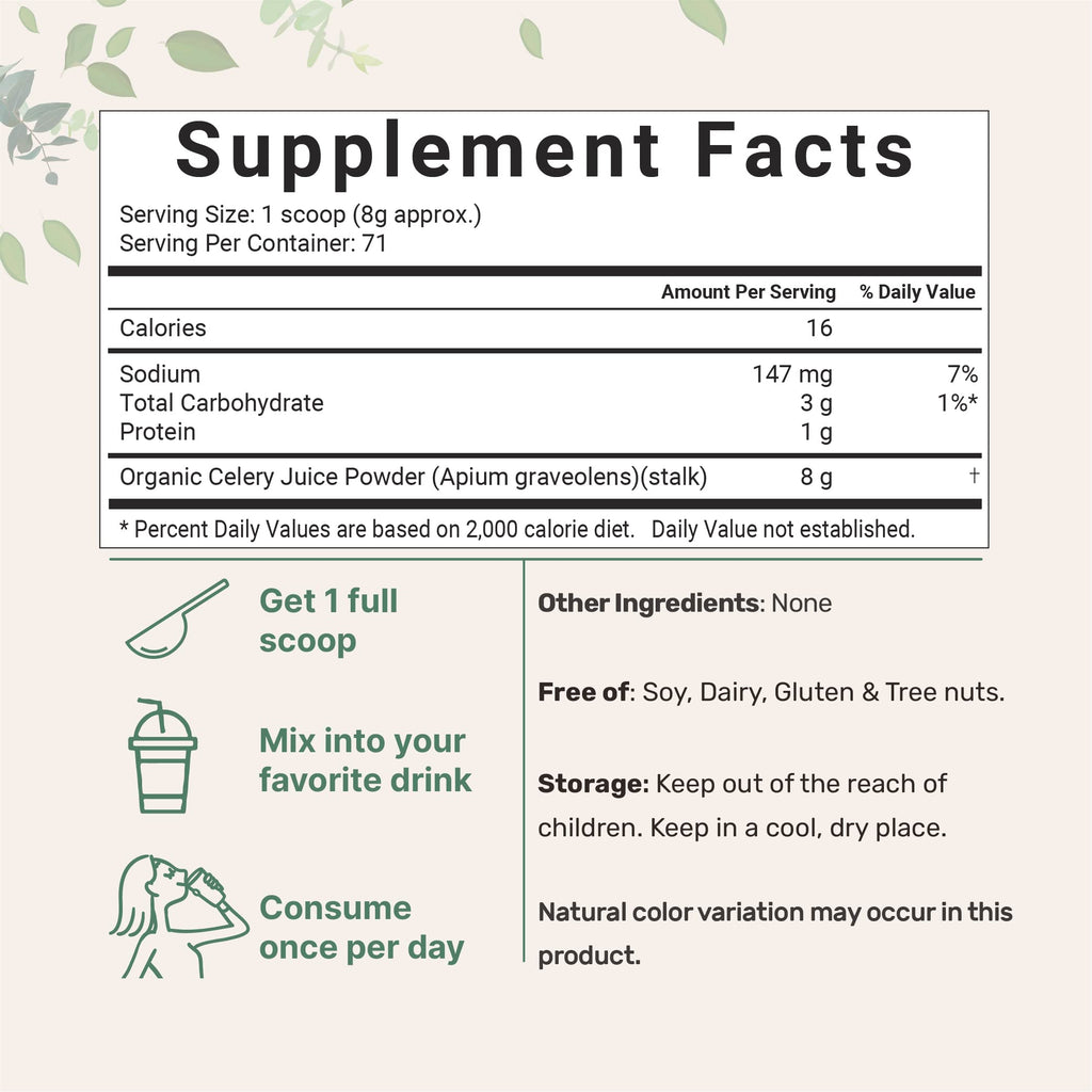 Organic Celery Juice Powder, 20 Ounce (1.25 Pound), 71 Serving, Celery Detox and Cold Micro IngredientsBuy Supplements Australia