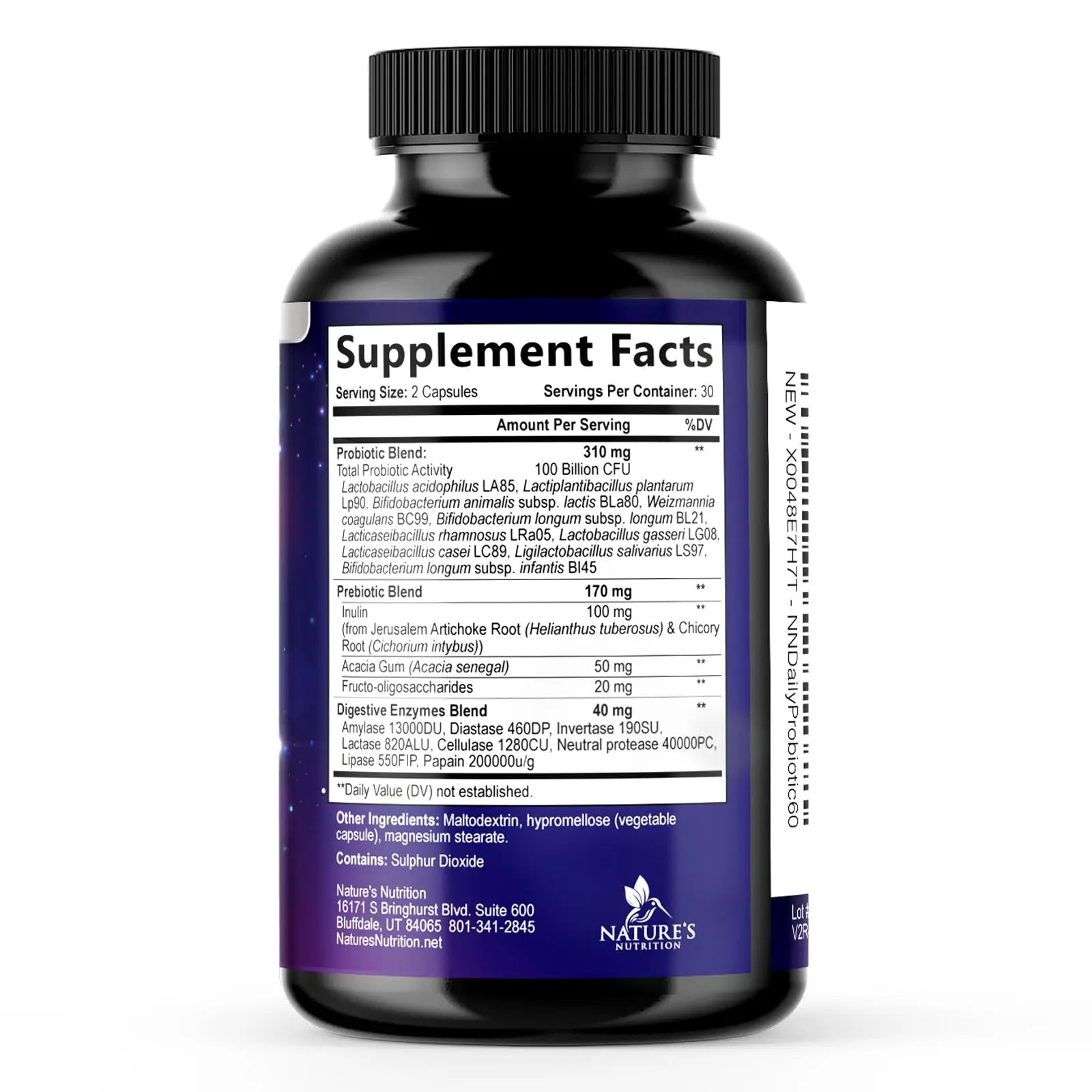 Probiotics 100 Billion CFU Per Serving - 10 Probiotic Strains & Prebiotics - Digestive Gut Health, Immune Support & Occasional Constipation, Gas & Bloating - Daily Supplement For Adults - 60 Capsules Nature's NutritionBuy Supplements Australia