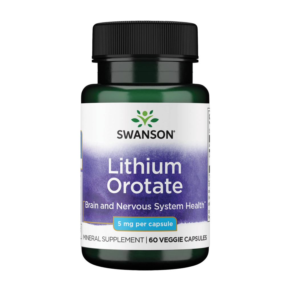Swanson Lithium Orotate Mood and Memory Support Supplement for Stress-Prone Adults Seeking Emotional Wellness