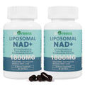 Two bottles of inGreens Liposomal NAD+ dietary supplements on a white background