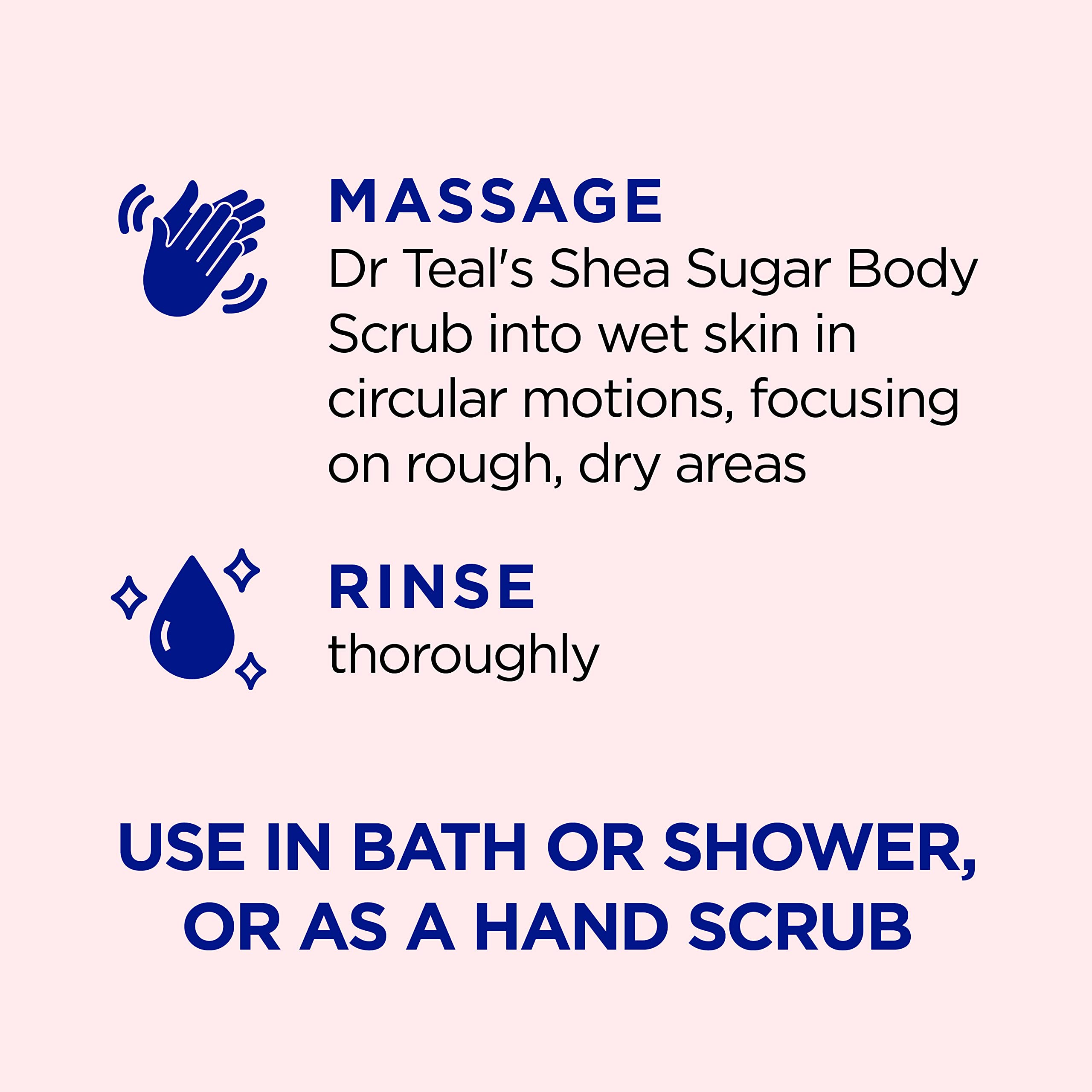 Dr Teal's Shea Sugar Body Scrub, Rose with Essential Oil, 19 oz (Pack of 3) Packaging May Dr Teal'sBuy Supplements Australia