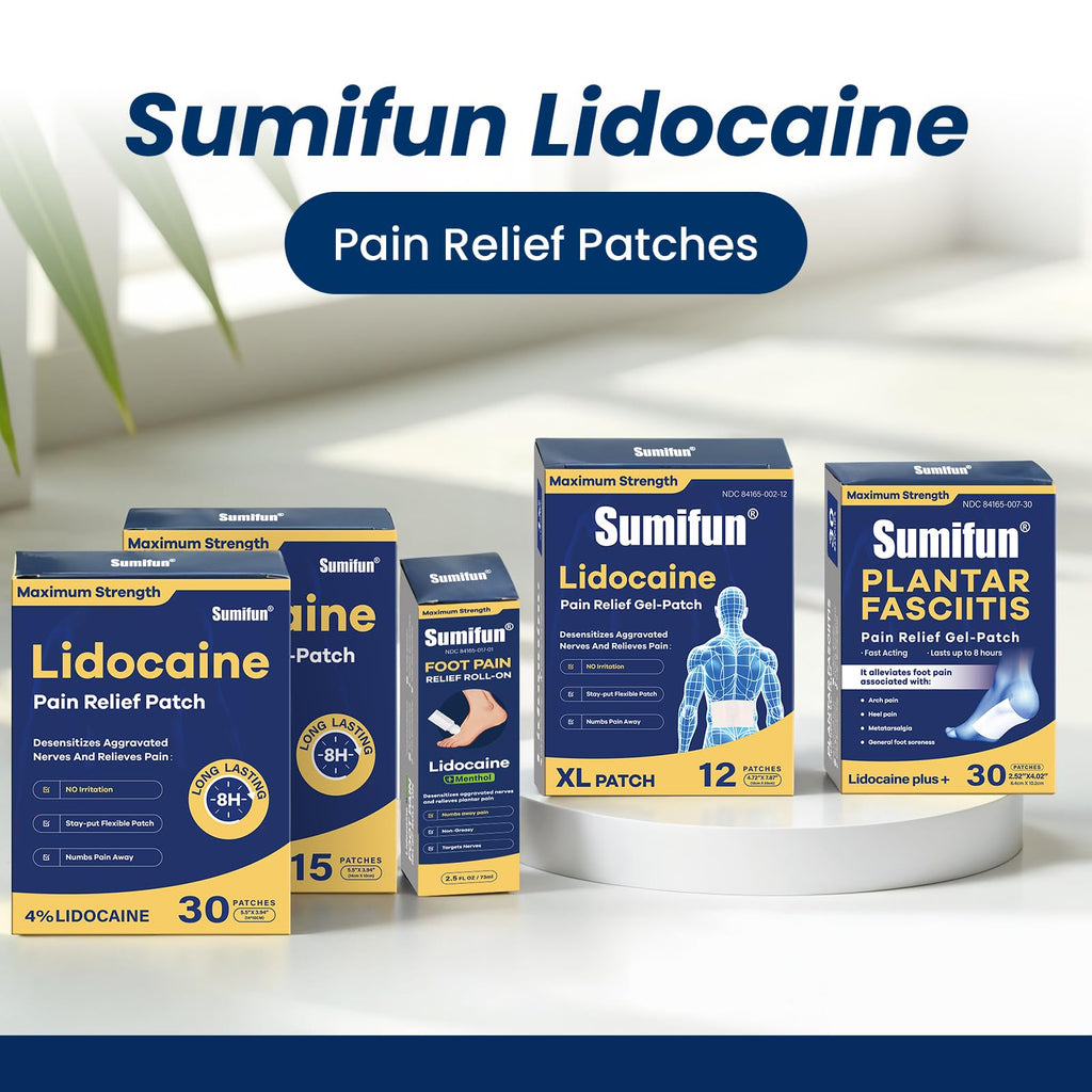 Sumifun Foot Pain Relief Lidocaine Roll-On - Maximum Strength OTC for Plantar Fasciitis & Heel Pain - Fast-Drying, Non-Greasy Formula, 2.5 Fl Oz * 2 SumifunBuy Supplements Australia