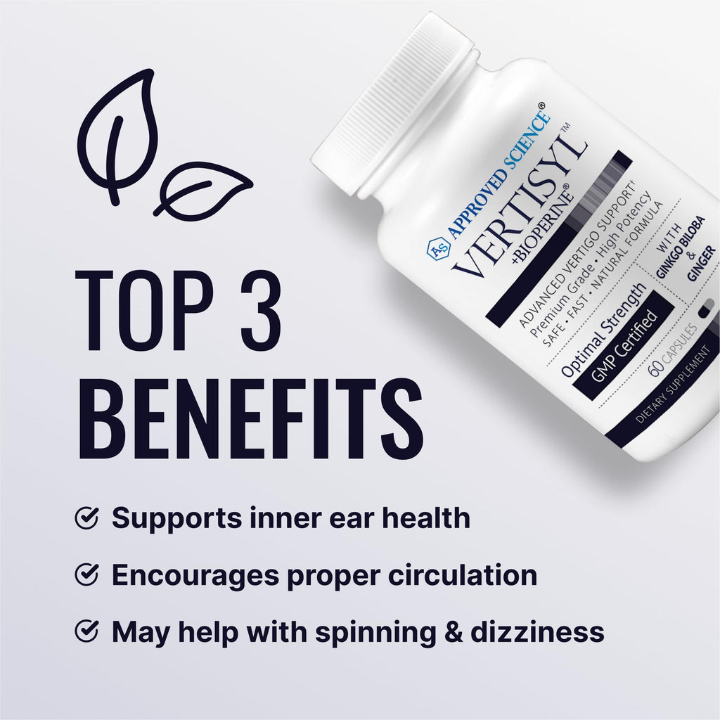 Approved Science VertiSyl - Ginkgo Biloba, Ginger, Vitamin D3, BioPerine - 60 Capsules - 1 Month Supply Approved ScienceBuy Supplements Australia