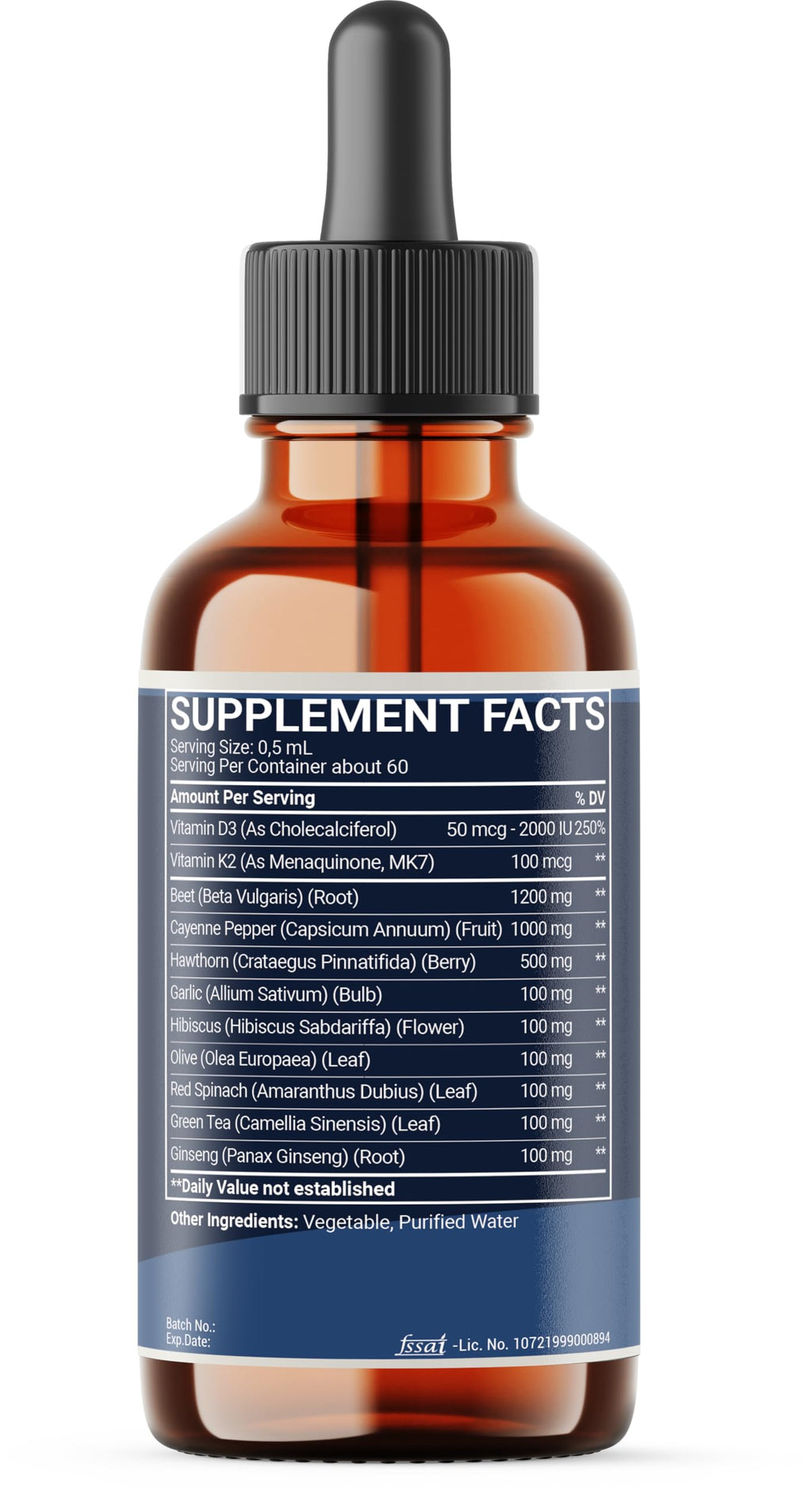 11in1 Beet Root Liquid Drops - Support Overall Wellness - with Vitamin D3, Vitamin K2, Hawthorn Berry, Cayenne Pepper, Garlic, Hibiscus, Olive, Red Spinach, Green Tea - 1 FL Oz - 60 Day Supply MeciscoBuy Supplements Australia
