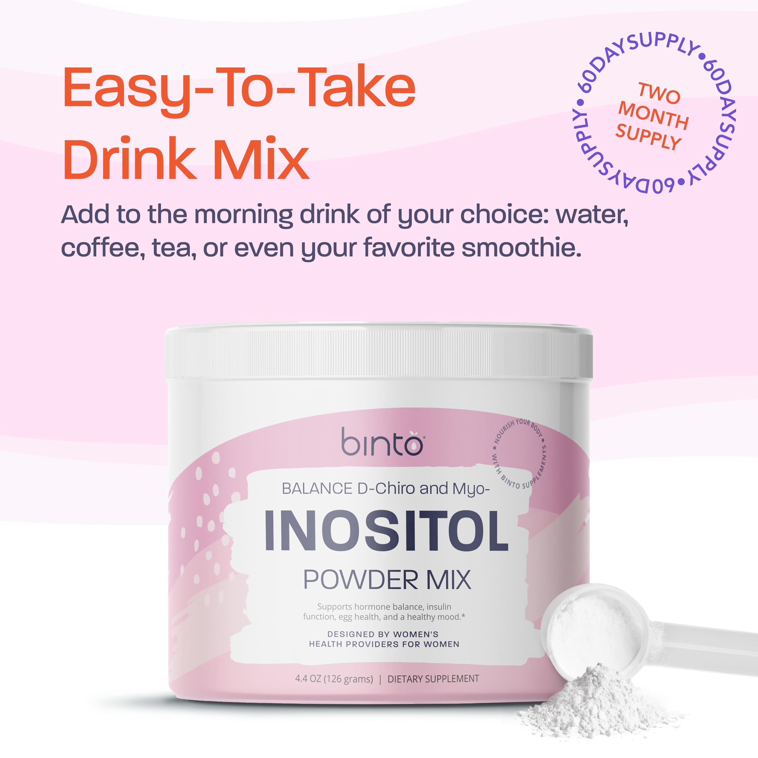 Binto Inositol Powder Mix | 60-Day Supply | 40:1 Ratio of Myo and D-Chiro Inositol BintoBuy Supplements Australia