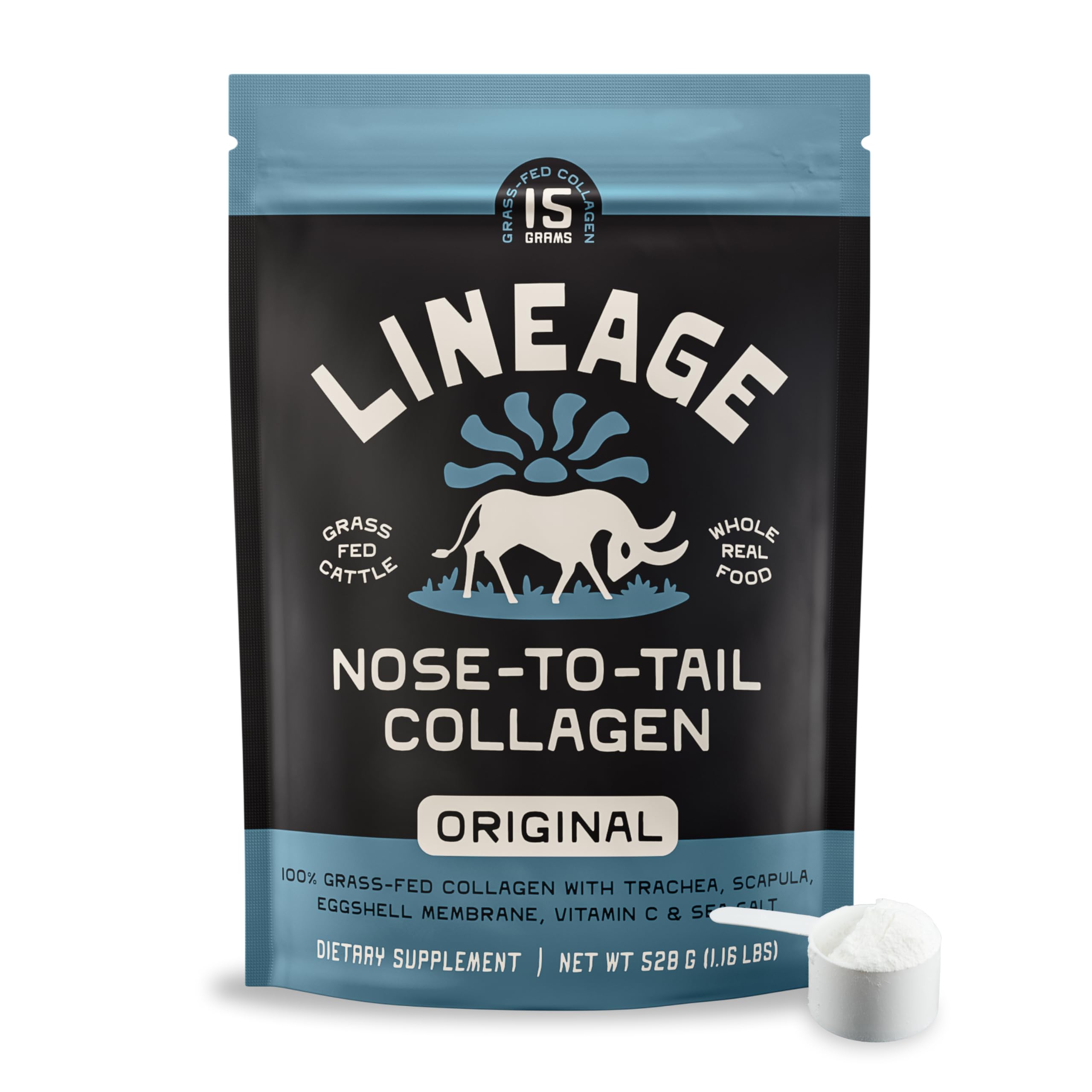 Lineage Provisions 100% Grass Fed Collagen Powder UNFLAVORED – Hydrolyzed Bovine Collagen Peptides with Trachea, Scapula, Eggshell Membrane – Collagen Protein Powder with Vitamin C – 30 Servings Lineage Provisions buy supplements Au
