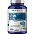 NusaPure PQQ Supplement 40 mg, 120 Veggie Capsules, Non-GMO, Pyrroloquinoline Quinone Disodium Salt, Bioperine & Vegan NusaPureBuy Supplements Australia