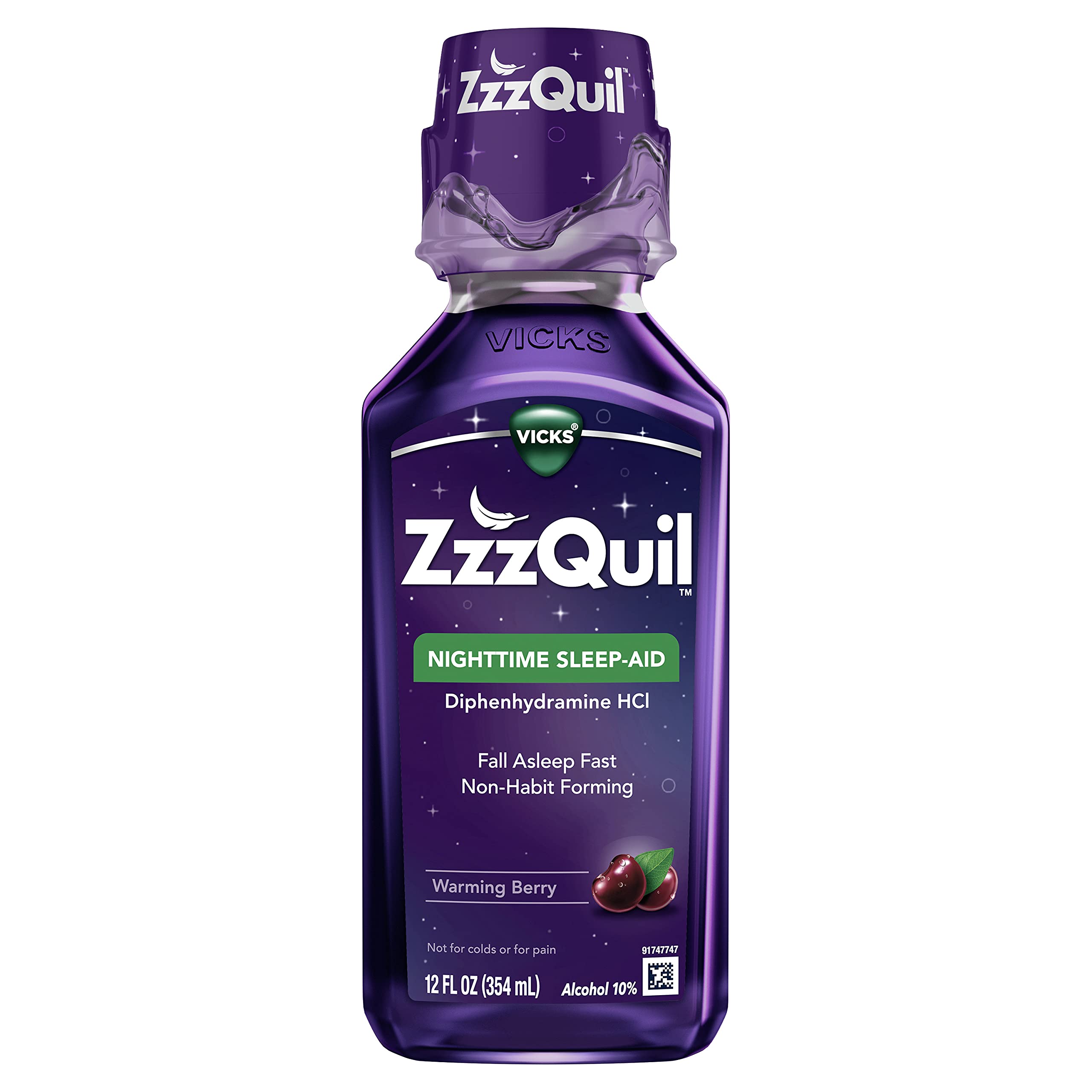 ZzzQuil, Sleep Aid, Nighttime Sleep Aid Liquid, 50 mg Diphenhydramine HCl, Fall Asleep Fast, Non-Habit Forming, Warming Berry Flavor, 12 FL OZ ZzzQuil buy supplements Au