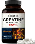 Creatine Monohydrate Capsules 3,000mg Per Serving, 300 Count | Micronized, Unflavored Creatine Pills | Pre-Workout & Muscle Strength Support | Easy to Swallow, Filler-Free | 50 Servings NatureBellBuy Supplements Australia