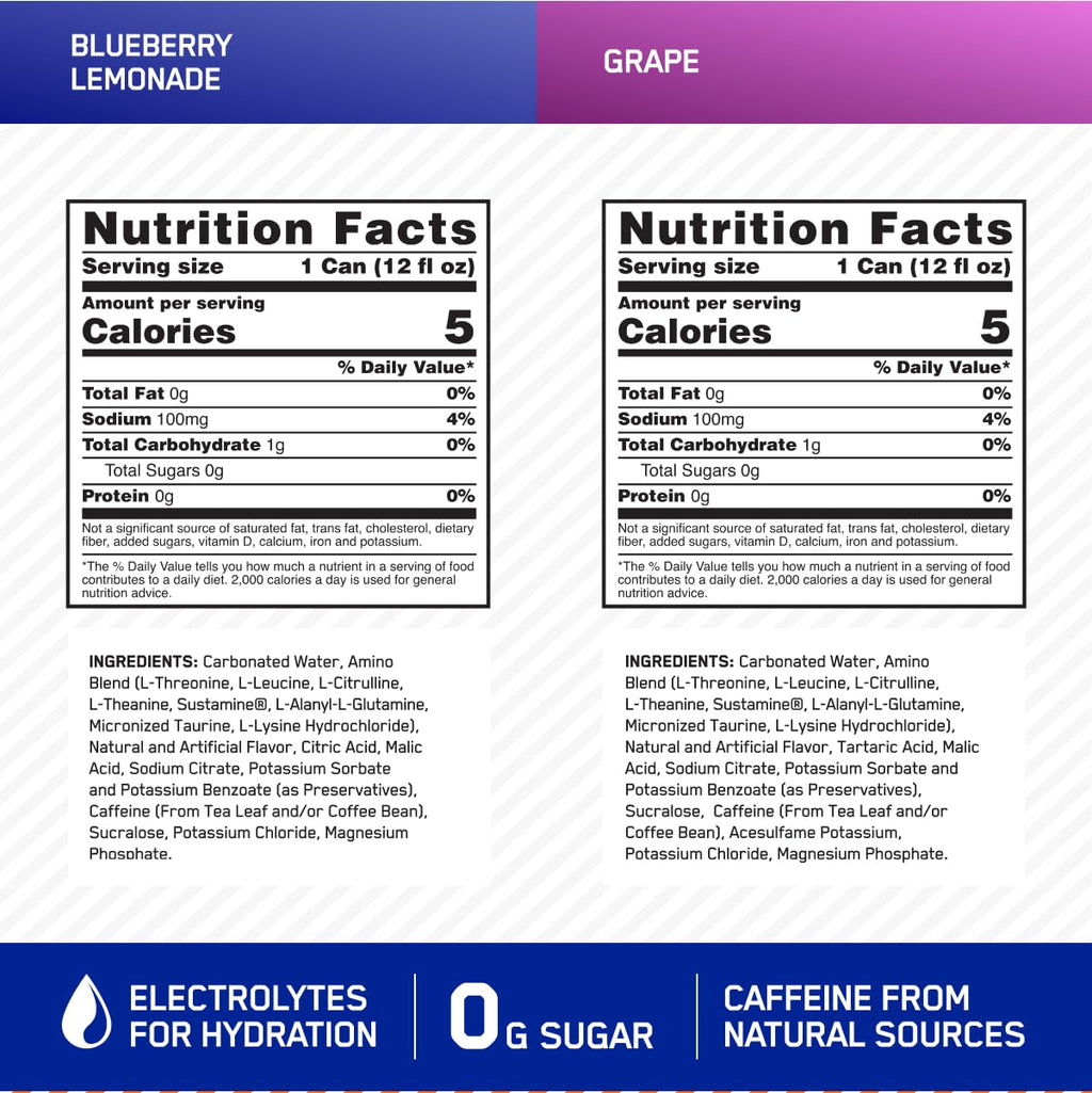 Optimum Nutrition Amino Energy Sparkling Hydration Drink, Electrolytes, Caffeine, Amino Optimum NutritionBuy Supplements Australia