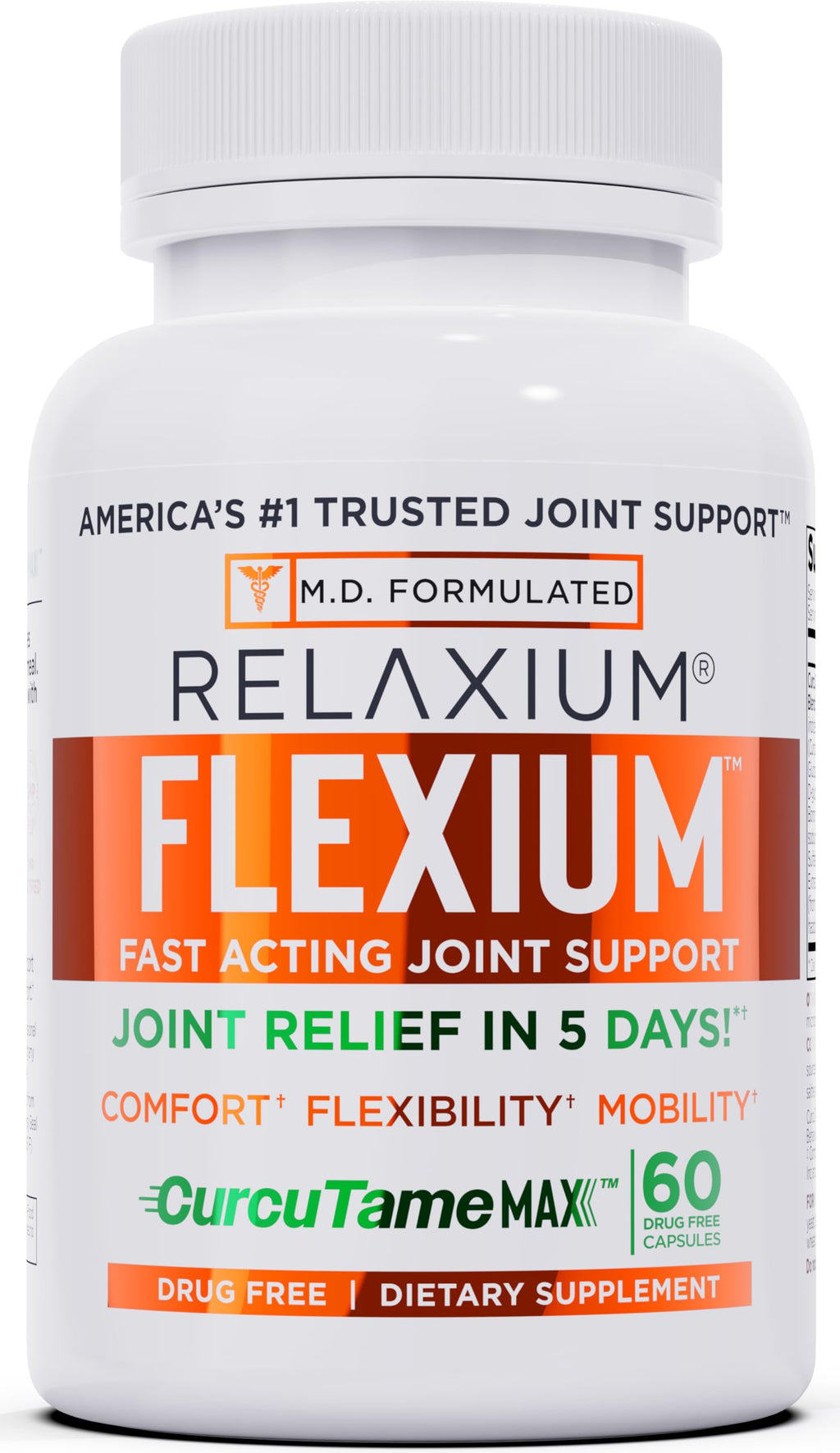 Relaxium Flexium Joint Support Supplement, Drug-Free, with CurcuTame Blend, Turmeric Supplement Formulated to Support Comfort and Mobility, 60 Capsules RelaxiumBuy Supplements Australia