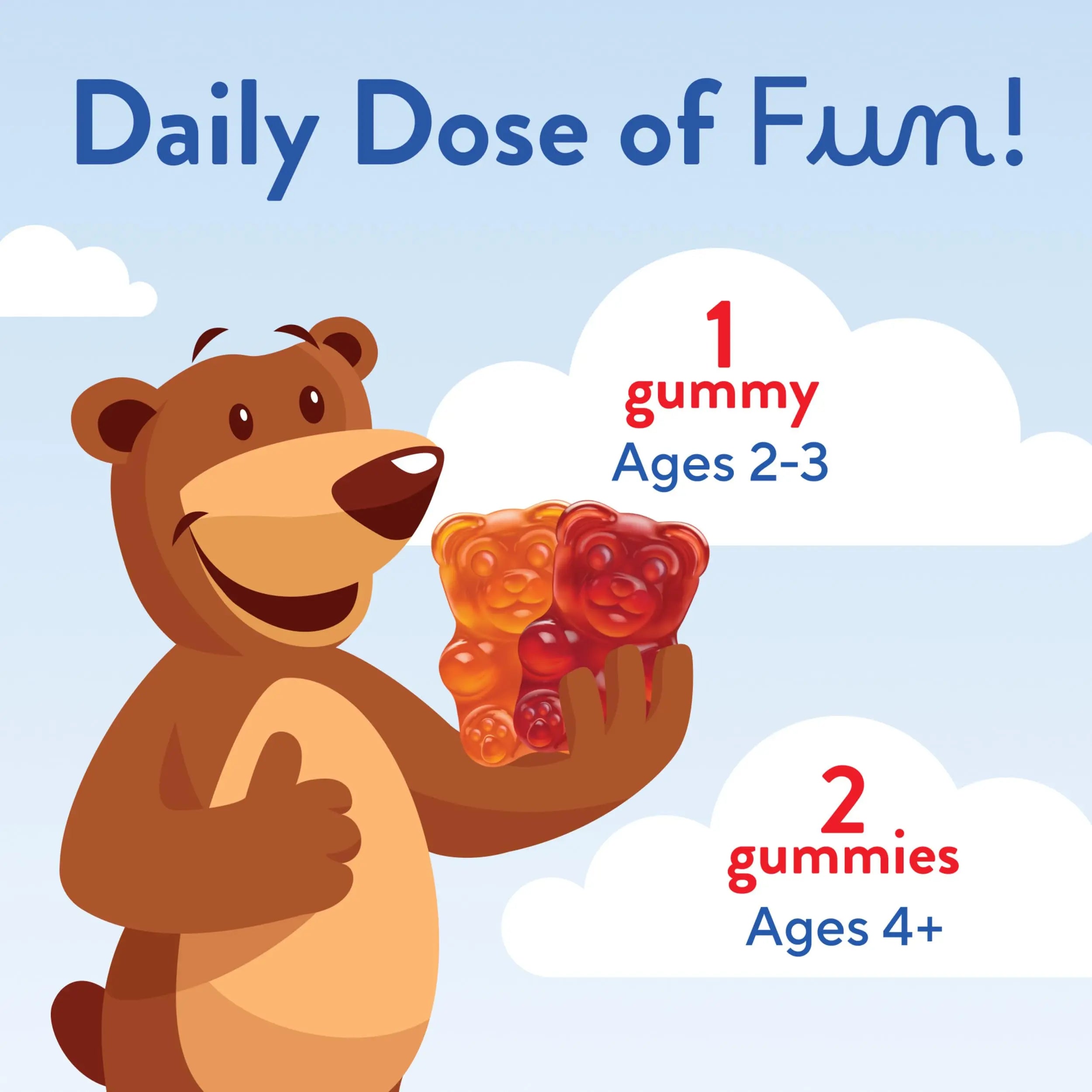 L’il Critters Gummy Vites Daily Gummy Multivitamin for Kids, Vitamin C, D3 for Immune Support Cherry, Strawberry, Orange Lil CrittersBuy Supplements Australia