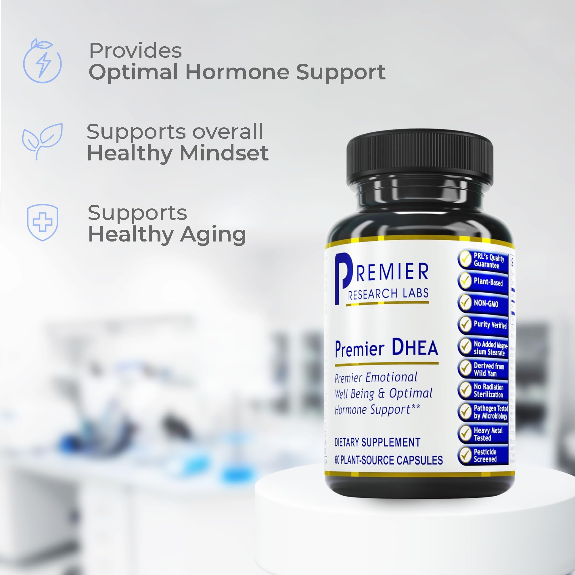 Premier Research Labs Premier DHEA - DHEA Supplement for Women & Men, Pure DHEA 25mg, Hormone Support for Healthy Aging, Wild Yam DHEA, Vegan Friendly - 60 Vegetarian Capsules Premier Research LabsBuy Supplements Australia