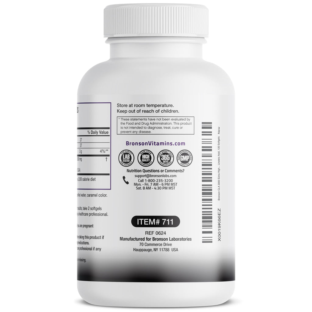 Bronson CLA 3000 Extra High Potency Supports Healthy Weight Management Lean Muscle Mass Non-Stimulating