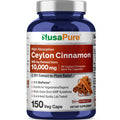 NusaPure Ceylon Cinnamon20:1 Extract, 500 mg Equivalent to 10,000 mg Per Caps | 150 Veggie Capsules | Non-GMO, Vegan with Bioperine NusaPureBuy Supplements Australia