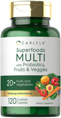 Carlyle Fruits and Veggies Supplement | 120 Count | Superfood Multivitamin with Probiotics | Made with 20 Fruits and Vegetables | Non-GMO & Gluten Free CarlyleBuy Supplements Australia