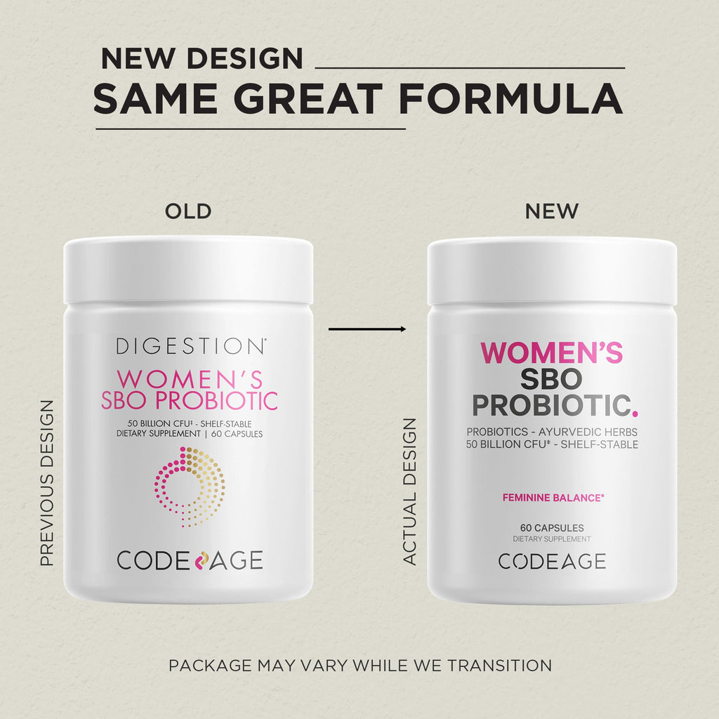 Codeage Women’s Probiotics Supplement - 50 Billion CFUs - SBO Probiotics & Prebiotics - Cranberries - Feminine Health - Fermented Botanical Blend, Whole Food Supplement - Vegan, Non-GMO - 60 Capsules CodeageBuy Supplements Australia