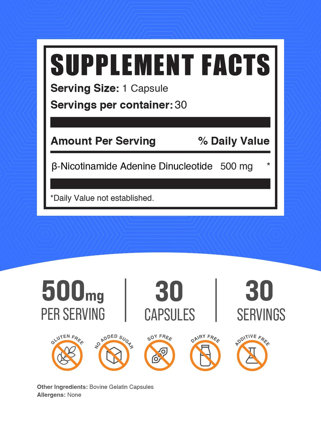 BulkSupplements.com NAD Capsules - Nicotinamide Adenine Dinucleotide, NAD Supplement 500mg - for Energy Support, Pure & Gluten Free, 1 Capsule per Serving, 30 Capsules (Pack of 1) BulkSupplementsBuy Supplements Australia