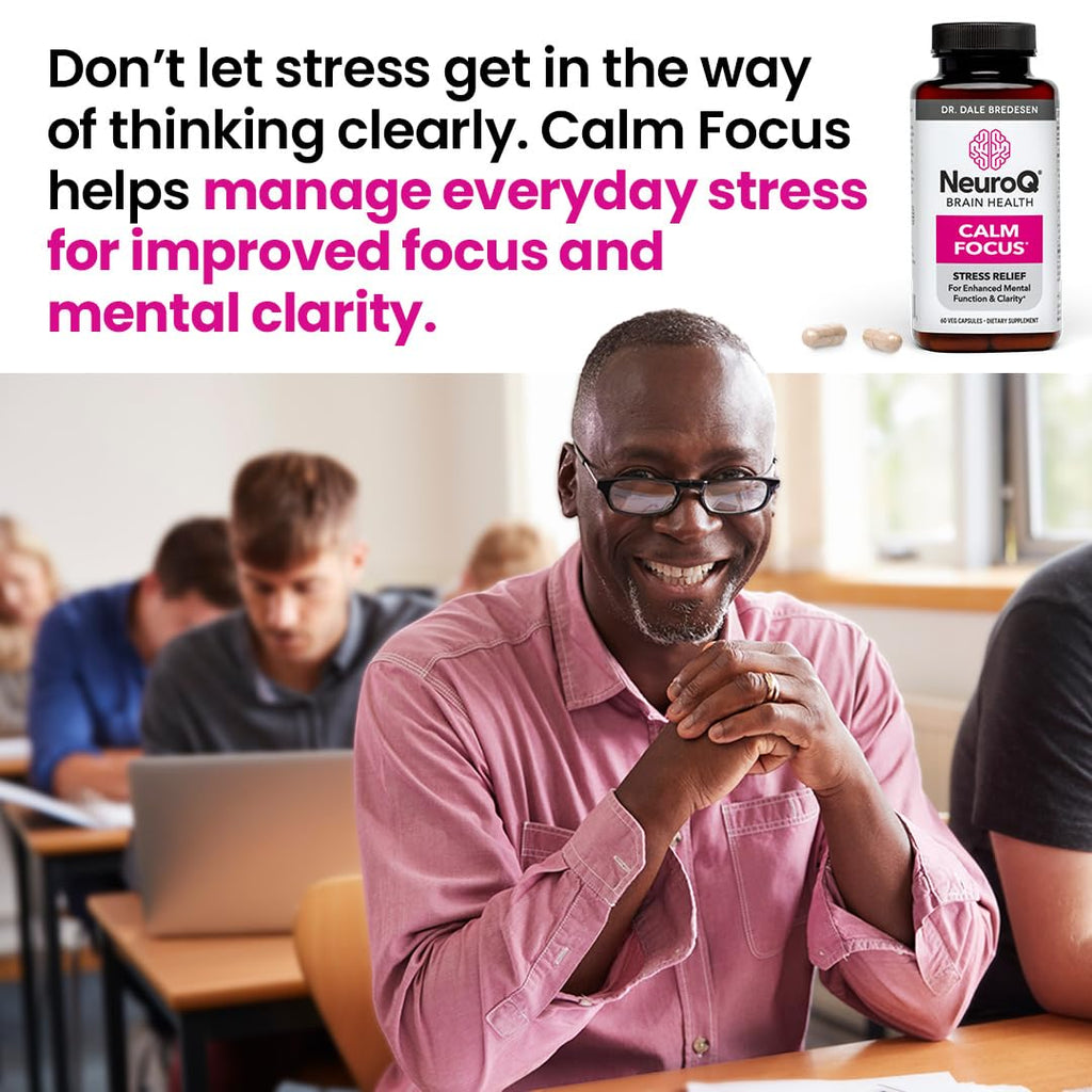 LifeSeasons NeuroQ Calm Focus Capsules - Stress Relief Supplement - Supports Mental Function & Relaxation - Sensoril Ashwagandha, Magnesium, GABA, L-Theanine, Andean Cocoa & Kava Kava - 60 Capsules LifeSeasonsBuy Supplements Australia