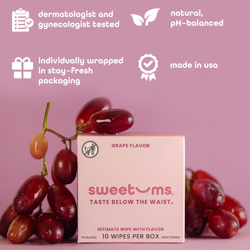 Sweetums Feminine Wipes For Women, Individually Wrapped - pH Balanced Flavored Intimate Wipes SweetumsBuy Supplements Australia