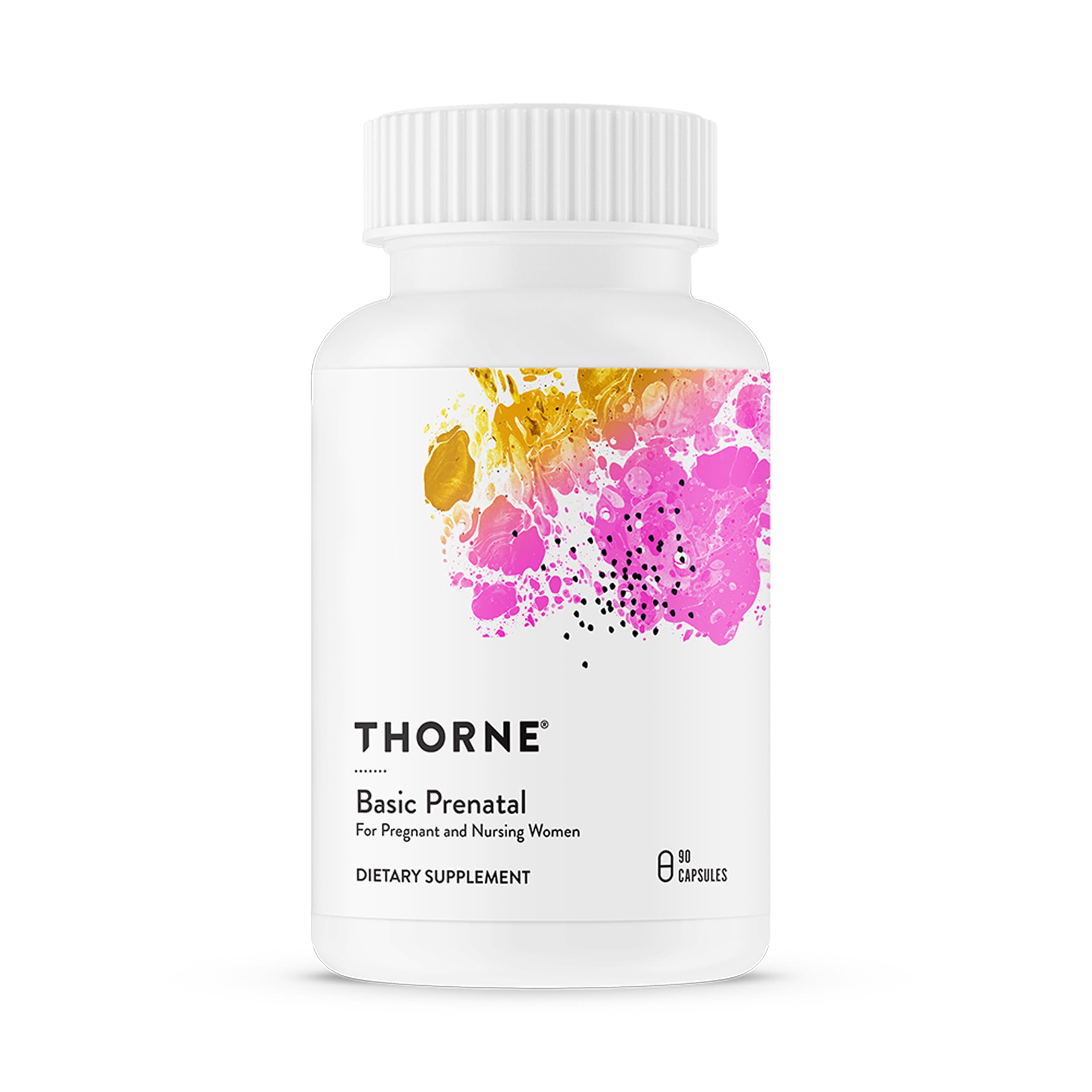 THORNE - Basic Prenatal - Well-Researched Folate Multi for Pregnant and Nursing Women Includes 18 Vitamins and Minerals, Plus Choline - Gluten, Dairy & Soy-Free - 90 Capsules - 30 Servings THORNEBuy Supplements Australia